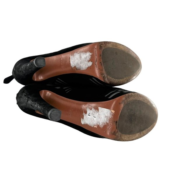 Alaia Black and Gray Suede Laser Cut Platform Booties Size 38 Heels - Picture 7 of 8